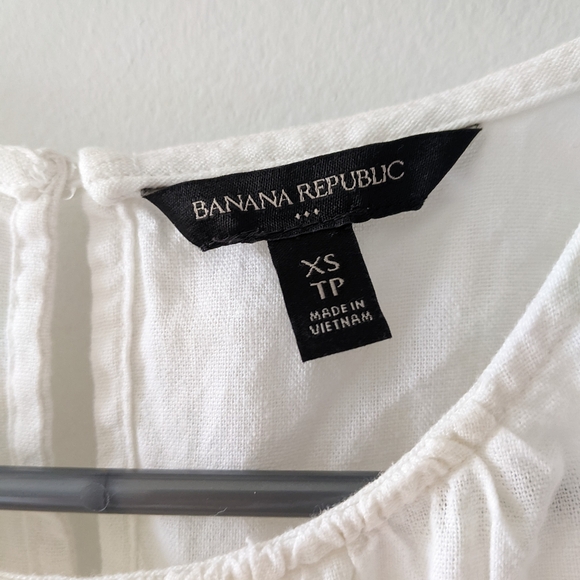 XS BANANA REPUBLIC White Linen Babydoll Dress - Picture 4 of 5